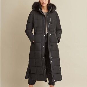 NWOT Faux Fur Trim Maxi Puffer